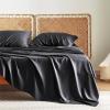 imageBedsure Twin XL Sheet Set Dorm Bedding Cooling Sheets Twin Extra Long Sheets Rayon Derived from Bamboo Deep Pocket Up to 16quot Hotel Luxury Silky Bedding Sheets ampamp Pillowcases Dark Grey09  Black
