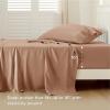 imageBedsure Twin XL Sheet Set Dorm Bedding Cooling Sheets Twin Extra Long Sheets Rayon Derived from Bamboo Deep Pocket Up to 16quot Hotel Luxury Silky Bedding Sheets ampamp Pillowcases Dark Grey24  Taupe