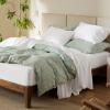 imageBedsure Twin XL Sheet Set Dorm Bedding Cooling Sheets Twin Extra Long Sheets Rayon Derived from Bamboo Deep Pocket Up to 16quot Hotel Luxury Silky Bedding Sheets ampamp Pillowcases Dark Grey02  White