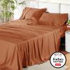 imageBedsure Twin XL Sheet Set Dorm Bedding Cooling Sheets Twin Extra Long Sheets Rayon Derived from Bamboo Deep Pocket Up to 16quot Hotel Luxury Silky Bedding Sheets ampamp Pillowcases Dark Grey19  Burnt Orange