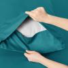 imageBedsure Twin XL Sheet Set Dorm Bedding Cooling Sheets Twin Extra Long Sheets Rayon Derived from Bamboo Deep Pocket Up to 16quot Hotel Luxury Silky Bedding Sheets ampamp Pillowcases Dark Grey18  Turquoise