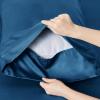 imageBedsure Twin XL Sheet Set Dorm Bedding Cooling Sheets Twin Extra Long Sheets Rayon Derived from Bamboo Deep Pocket Up to 16quot Hotel Luxury Silky Bedding Sheets ampamp Pillowcases Dark Grey06  Peacock Blue