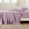 imageBedsure Twin XL Sheet Set Dorm Bedding Cooling Sheets Twin Extra Long Sheets Rayon Derived from Bamboo Deep Pocket Up to 16quot Hotel Luxury Silky Bedding Sheets ampamp Pillowcases Dark Grey16  Lavender