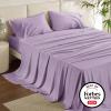 imageBedsure Twin XL Sheet Set Dorm Bedding Cooling Sheets Twin Extra Long Sheets Rayon Derived from Bamboo Deep Pocket Up to 16quot Hotel Luxury Silky Bedding Sheets ampamp Pillowcases Dark Grey13  Lilac
