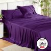 imageBedsure Twin XL Sheet Set Dorm Bedding Cooling Sheets Twin Extra Long Sheets Rayon Derived from Bamboo Deep Pocket Up to 16quot Hotel Luxury Silky Bedding Sheets ampamp Pillowcases Dark Grey14  Plum