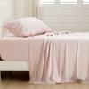 imageBedsure Twin XL Sheet Set Dorm Bedding Cooling Sheets Twin Extra Long Sheets Rayon Derived from Bamboo Deep Pocket Up to 16quot Hotel Luxury Silky Bedding Sheets ampamp Pillowcases Dark Grey11  Pink