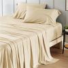 imageBedsure Twin XL Sheet Set Dorm Bedding Cooling Sheets Twin Extra Long Sheets Rayon Derived from Bamboo Deep Pocket Up to 16quot Hotel Luxury Silky Bedding Sheets ampamp Pillowcases Dark Grey23  Alabaster Gleam