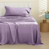 imageBedsure Twin XL Sheet Set Dorm Bedding Cooling Sheets Twin Extra Long Sheets Rayon Derived from Bamboo Deep Pocket Up to 16quot Hotel Luxury Silky Bedding Sheets ampamp Pillowcases Dark Grey13  Lilac