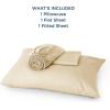 imageBedsure Twin XL Sheet Set Dorm Bedding Cooling Sheets Twin Extra Long Sheets Rayon Derived from Bamboo Deep Pocket Up to 16quot Hotel Luxury Silky Bedding Sheets ampamp Pillowcases Dark Grey23  Alabaster Gleam