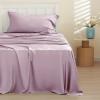 imageBedsure Twin XL Sheet Set Dorm Bedding Cooling Sheets Twin Extra Long Sheets Rayon Derived from Bamboo Deep Pocket Up to 16quot Hotel Luxury Silky Bedding Sheets ampamp Pillowcases Dark Grey16  Lavender