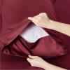 imageBedsure Twin XL Sheet Set Dorm Bedding Cooling Sheets Twin Extra Long Sheets Rayon Derived from Bamboo Deep Pocket Up to 16quot Hotel Luxury Silky Bedding Sheets ampamp Pillowcases Dark Grey15  Burgundy