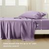 imageBedsure Twin XL Sheet Set Dorm Bedding Cooling Sheets Twin Extra Long Sheets Rayon Derived from Bamboo Deep Pocket Up to 16quot Hotel Luxury Silky Bedding Sheets ampamp Pillowcases Dark Grey13  Lilac