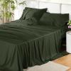 imageBedsure Twin XL Sheet Set Dorm Bedding Cooling Sheets Twin Extra Long Sheets Rayon Derived from Bamboo Deep Pocket Up to 16quot Hotel Luxury Silky Bedding Sheets ampamp Pillowcases Dark Grey22  Olive Green