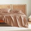 imageBedsure Twin XL Sheet Set Dorm Bedding Cooling Sheets Twin Extra Long Sheets Rayon Derived from Bamboo Deep Pocket Up to 16quot Hotel Luxury Silky Bedding Sheets ampamp Pillowcases Dark Grey24  Taupe
