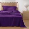 imageBedsure Twin XL Sheet Set Dorm Bedding Cooling Sheets Twin Extra Long Sheets Rayon Derived from Bamboo Deep Pocket Up to 16quot Hotel Luxury Silky Bedding Sheets ampamp Pillowcases Dark Grey14  Plum