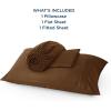 imageBedsure Twin XL Sheet Set Dorm Bedding Cooling Sheets Twin Extra Long Sheets Rayon Derived from Bamboo Deep Pocket Up to 16quot Hotel Luxury Silky Bedding Sheets ampamp Pillowcases Dark Grey20  Brown