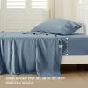imageBedsure Twin XL Sheet Set Dorm Bedding Cooling Sheets Twin Extra Long Sheets Rayon Derived from Bamboo Deep Pocket Up to 16quot Hotel Luxury Silky Bedding Sheets ampamp Pillowcases Dark Grey05  Mineral Blue