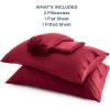 imageBedsure Twin XL Sheet Set Dorm Bedding Cooling Sheets Twin Extra Long Sheets Rayon Derived from Bamboo Deep Pocket Up to 16quot Hotel Luxury Silky Bedding Sheets ampamp Pillowcases Dark Grey15  Burgundy