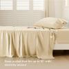 imageBedsure Twin XL Sheet Set Dorm Bedding Cooling Sheets Twin Extra Long Sheets Rayon Derived from Bamboo Deep Pocket Up to 16quot Hotel Luxury Silky Bedding Sheets ampamp Pillowcases Dark Grey23  Alabaster Gleam