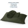 imageBedsure Twin XL Sheet Set Dorm Bedding Cooling Sheets Twin Extra Long Sheets Rayon Derived from Bamboo Deep Pocket Up to 16quot Hotel Luxury Silky Bedding Sheets ampamp Pillowcases Dark Grey22  Olive Green