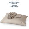 imageBedsure Twin XL Sheet Set Dorm Bedding Cooling Sheets Twin Extra Long Sheets Rayon Derived from Bamboo Deep Pocket Up to 16quot Hotel Luxury Silky Bedding Sheets ampamp Pillowcases Dark Grey17  Simply Taupe