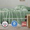 imageBedsure Twin XL Sheet Set Dorm Bedding Cooling Sheets Twin Extra Long Sheets Rayon Derived from Bamboo Deep Pocket Up to 16quot Hotel Luxury Silky Bedding Sheets ampamp Pillowcases Dark Grey10  Sage Green