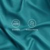 imageBedsure Twin XL Sheet Set Dorm Bedding Cooling Sheets Twin Extra Long Sheets Rayon Derived from Bamboo Deep Pocket Up to 16quot Hotel Luxury Silky Bedding Sheets ampamp Pillowcases Dark Grey18  Turquoise