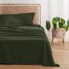 imageBedsure Twin XL Sheet Set Dorm Bedding Cooling Sheets Twin Extra Long Sheets Rayon Derived from Bamboo Deep Pocket Up to 16quot Hotel Luxury Silky Bedding Sheets ampamp Pillowcases Dark Grey22  Olive Green