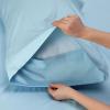 imageBedsure Twin XL Sheet Set Dorm Bedding Cooling Sheets Twin Extra Long Sheets Rayon Derived from Bamboo Deep Pocket Up to 16quot Hotel Luxury Silky Bedding Sheets ampamp Pillowcases Dark Grey08  Teal Blue