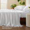 imageBedsure Twin XL Sheet Set Dorm Bedding Cooling Sheets Twin Extra Long Sheets Rayon Derived from Bamboo Deep Pocket Up to 16quot Hotel Luxury Silky Bedding Sheets ampamp Pillowcases Dark Grey02  White