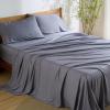 imageBedsure Twin XL Sheet Set Dorm Bedding Cooling Sheets Twin Extra Long Sheets Rayon Derived from Bamboo Deep Pocket Up to 16quot Hotel Luxury Silky Bedding Sheets ampamp Pillowcases Dark Grey01  Dark Grey