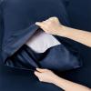imageBedsure Twin XL Sheet Set Dorm Bedding Cooling Sheets Twin Extra Long Sheets Rayon Derived from Bamboo Deep Pocket Up to 16quot Hotel Luxury Silky Bedding Sheets ampamp Pillowcases Dark Grey07  Navy