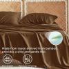 imageBedsure Twin XL Sheet Set Dorm Bedding Cooling Sheets Twin Extra Long Sheets Rayon Derived from Bamboo Deep Pocket Up to 16quot Hotel Luxury Silky Bedding Sheets ampamp Pillowcases Dark Grey20  Brown