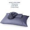 imageBedsure Twin XL Sheet Set Dorm Bedding Cooling Sheets Twin Extra Long Sheets Rayon Derived from Bamboo Deep Pocket Up to 16quot Hotel Luxury Silky Bedding Sheets ampamp Pillowcases Dark Grey01  Dark Grey