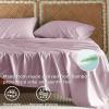 imageBedsure Twin XL Sheet Set Dorm Bedding Cooling Sheets Twin Extra Long Sheets Rayon Derived from Bamboo Deep Pocket Up to 16quot Hotel Luxury Silky Bedding Sheets ampamp Pillowcases Dark Grey16  Lavender