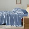 imageBedsure Twin XL Sheet Set Dorm Bedding Cooling Sheets Twin Extra Long Sheets Rayon Derived from Bamboo Deep Pocket Up to 16quot Hotel Luxury Silky Bedding Sheets ampamp Pillowcases Dark Grey05  Mineral Blue