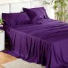 imageBedsure Twin XL Sheet Set Dorm Bedding Cooling Sheets Twin Extra Long Sheets Rayon Derived from Bamboo Deep Pocket Up to 16quot Hotel Luxury Silky Bedding Sheets ampamp Pillowcases Dark Grey14  Plum