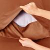 imageBedsure Twin XL Sheet Set Dorm Bedding Cooling Sheets Twin Extra Long Sheets Rayon Derived from Bamboo Deep Pocket Up to 16quot Hotel Luxury Silky Bedding Sheets ampamp Pillowcases Dark Grey19  Burnt Orange