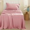 imageBedsure Twin XL Sheet Set Dorm Bedding Cooling Sheets Twin Extra Long Sheets Rayon Derived from Bamboo Deep Pocket Up to 16quot Hotel Luxury Silky Bedding Sheets ampamp Pillowcases Dark Grey21  Blush Pink