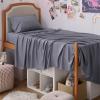 imageBedsure Twin XL Sheet Set Dorm Bedding Cooling Sheets Twin Extra Long Sheets Rayon Derived from Bamboo Deep Pocket Up to 16quot Hotel Luxury Silky Bedding Sheets ampamp Pillowcases Dark Grey01  Dark Grey