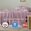 imageBedsure Twin XL Sheet Set Dorm Bedding Cooling Sheets Twin Extra Long Sheets Rayon Derived from Bamboo Deep Pocket Up to 16quot Hotel Luxury Silky Bedding Sheets ampamp Pillowcases Dark Grey16  Lavender