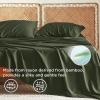 imageBedsure Twin XL Sheet Set Dorm Bedding Cooling Sheets Twin Extra Long Sheets Rayon Derived from Bamboo Deep Pocket Up to 16quot Hotel Luxury Silky Bedding Sheets ampamp Pillowcases Dark Grey22  Olive Green