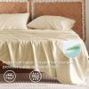 imageBedsure Twin XL Sheet Set Dorm Bedding Cooling Sheets Twin Extra Long Sheets Rayon Derived from Bamboo Deep Pocket Up to 16quot Hotel Luxury Silky Bedding Sheets ampamp Pillowcases Dark Grey23  Alabaster Gleam