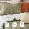 imageBedsure TwinTwin XL Comforter Set  Sage Green Bed Set 2 Pieces Cute Floral Bedding 1 Soft Reversible Botanical Flowers Comforter and 1 Pillow Sham02  Olive Green