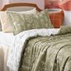 imageBedsure TwinTwin XL Comforter Set  Sage Green Bed Set 2 Pieces Cute Floral Bedding 1 Soft Reversible Botanical Flowers Comforter and 1 Pillow Sham02  Olive Green