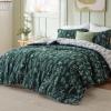 imageBedsure TwinTwin XL Comforter Set  Sage Green Bed Set 2 Pieces Cute Floral Bedding 1 Soft Reversible Botanical Flowers Comforter and 1 Pillow Sham03  Emerald