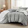 imageBedsure TwinTwin XL Comforter Set  Sage Green Bed Set 2 Pieces Cute Floral Bedding 1 Soft Reversible Botanical Flowers Comforter and 1 Pillow Sham04  Grey