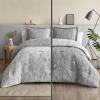 imageBedsure TwinTwin XL Comforter Set  Sage Green Bed Set 2 Pieces Cute Floral Bedding 1 Soft Reversible Botanical Flowers Comforter and 1 Pillow Sham04  Grey
