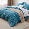 imageBedsure TwinTwin XL Comforter Set  Sage Green Bed Set 2 Pieces Cute Floral Bedding 1 Soft Reversible Botanical Flowers Comforter and 1 Pillow Sham12  Teal Blue