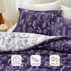 imageBedsure TwinTwin XL Comforter Set  Sage Green Bed Set 2 Pieces Cute Floral Bedding 1 Soft Reversible Botanical Flowers Comforter and 1 Pillow Sham16  Dark Purple